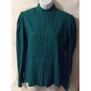 Richard Malcolm Mock Neck Pleated Front Blouse